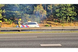 Brand op middenstrook A28 bij Nunspeet snel geblust