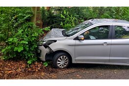 Auto botst tegen boom na uitwijken op Gortelseweg in Vierhouten
