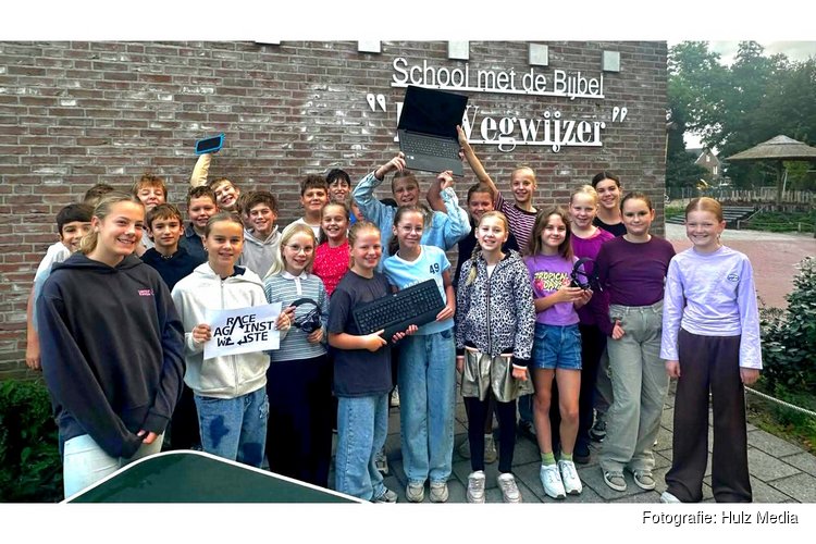 Basisschool De Wegwijzer uit Oosterwolde jaagt op de overwinning bij E-waste Race